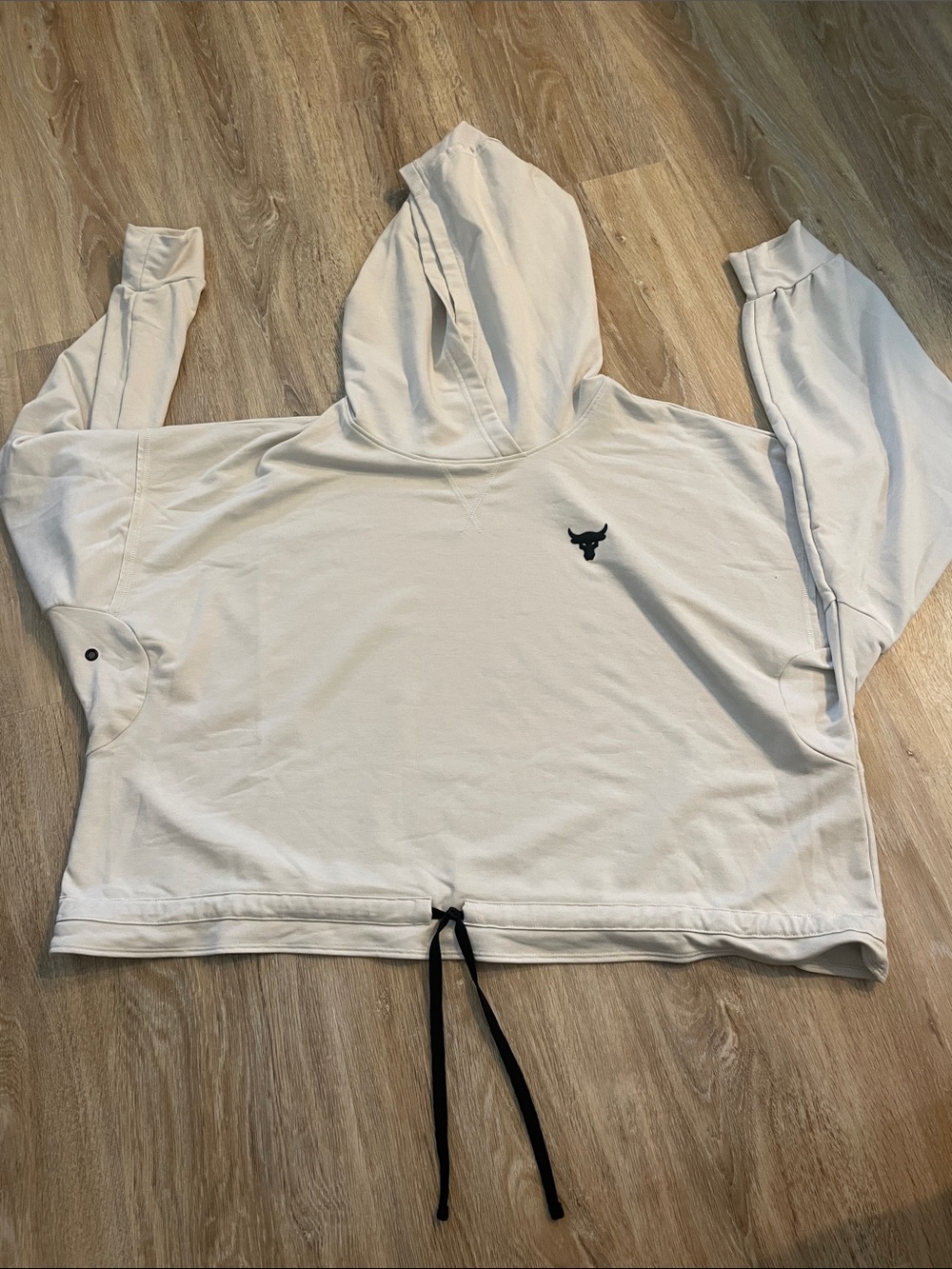 Under Armour Cream Hooded Crop Sweatshirt with Drawcord